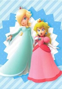 Peach & Rosalina group card from the Super Mario Trading Card Collection