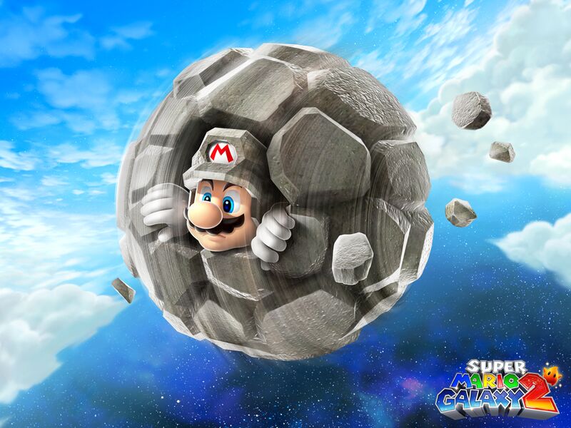 File:SMG2 Wallpaper Rock Mario.jpg