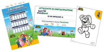 Printable Super Mario materials from Unilever's Italian website for Mentadent