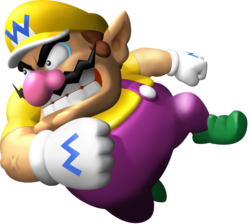 Wario uses Dash Attack in Wario World.