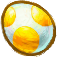 Artwork of a Yellow Egg, from Yoshi's New Island.