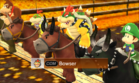 Bowser riding on a horse in Advanced difficulty from Mario Sports Superstars