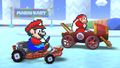 Mario (SNES) and Donkey Kong Jr. (SNES) driving on the Reverse variant