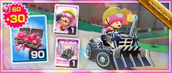 The Builder Toadette Pack from the Autumn Tour in Mario Kart Tour