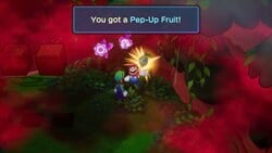 Mario and Luigi finding the Pep-Up Fruit in Mario & Luigi: Brothership.