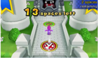 Mario about to land on the last Dead-End Space on Perilous Palace Path.