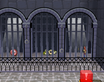 Mario slipping past the bars in Hooktail Castle.