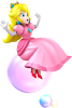 Artwork of Princess Peach on a bubble, from Mario Party: Island Tour.
