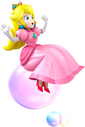 Artwork of Princess Peach on a bubble, from Mario Party: Island Tour.