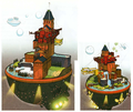 Planet with elements in Beach Bowl and Bowser Jr.'s Robot Reactor; titled Fortress