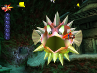 A Swellbelly inflating in the Atlantis in Banjo-Tooie