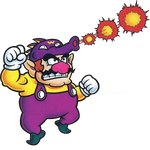 Artwork of Sea Dragon Wario from Virtual Boy Wario Land.