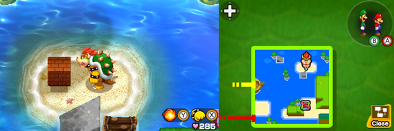 Twelfth block in Blubble Lake of Mario & Luigi: Bowser's Inside Story + Bowser Jr.'s Journey.