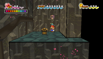 Last treasure chest in Gap of Crag of Super Paper Mario.