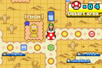 Luigi in the Desert Area of Mario Party Advance.