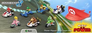 The July 2014 collection of Happy Meal toys promoting Mario Kart 8