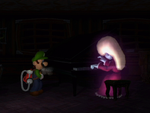 The image for "Melody Pianissima's Piano Performance (Underwater BGM)" from Luigi's Mansion on Nintendo Music.