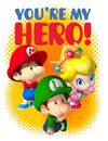 Inner side of a printable Mother's Day card featuring baby characters from the Mario franchise