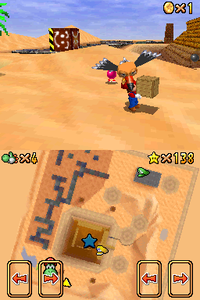 A freeze glitch in Super Mario 64 DS.