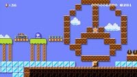 Preview screenshot of the Mercedes-Benz Jump'n'Drive Event Course in Super Mario Maker, which showed the P Switch's redesign prior to the update that implemented the change.