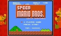 The title screen of Speed Mario Bros. (Super Mario Bros. high speed version)