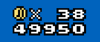 The score bar in Super Mario World. The coin count is also shown.