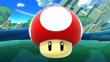 A Super Mushroom in Super Smash Bros. for Wii U