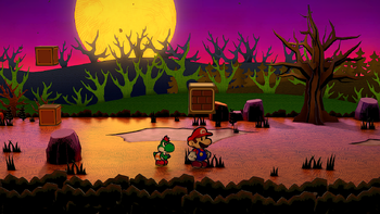 Fifth block in the Twilight Trail in the remake of Paper Mario: The Thousand-Year Door for the Nintendo Switch.