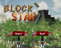 Title screen of the Block Star minigame from WarioWare: Smooth Moves.