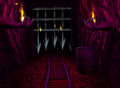 A portcullis in the Mine Cart Ride in Fungi Forest
