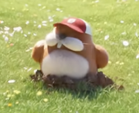 A Monty Mole from The Super Mario Galaxy Movie teaser trailer