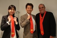 Risa Tabata (left), Kensuke Tanabe (center), and Michael Kelbaugh (right)