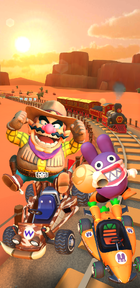 Promotional art of the Wild West Tour from Mario Kart Tour.