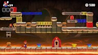 Screenshot of Fire Mountain Plus level 3-1+ from the Nintendo Switch version of Mario vs. Donkey Kong