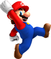 Artwork of Mario jumping in New Super Mario Bros. Wii