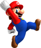 Artwork of Mario jumping in New Super Mario Bros. Wii