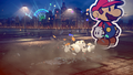 Mario is now giant from the Magnifying Glass.
