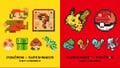 Promotional artwork for Pokémon × Super Mario 8 Bit Scramble and Super Mario × Pokémon 8 Bit Scramble merchandise series