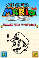 Luigi's cameo in the title screen