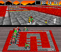 Bowser driving in Bowser Castle 1