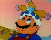 Mario after being crowned King of Cramalot in The Super Mario Bros. Super Show! episode "King Mario of Cramalot"