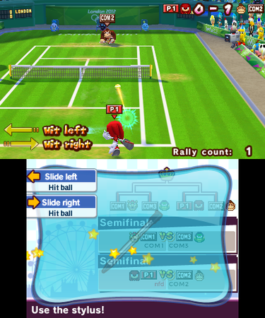 Tennis (Singles) from Mario & Sonic at the London 2012 Olympic Games (Nintendo 3DS)