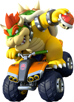 Artwork of Bowser, from Mario Kart 8.