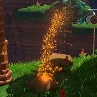 A Geyser containing Gold within a rock in Donkey Kong Bananza