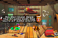 The interior of Funky's Fishing in Donkey Kong Country for the Game Boy Advance.