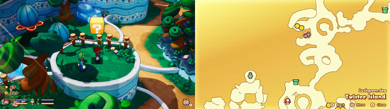 Third ? block in Twistee Island from Mario & Luigi: Brothership