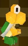 An origami Koopa Troopa from Paper Mario: The Origami King.