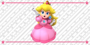 Artwork of Princess Peach from Super Mario RPG (Nintendo Switch) shown with the result of Super Mario RPG Personality Quiz.