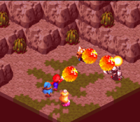 Mario using his Ultra Flame attack.