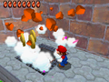 Mario falls into Battle Fort.